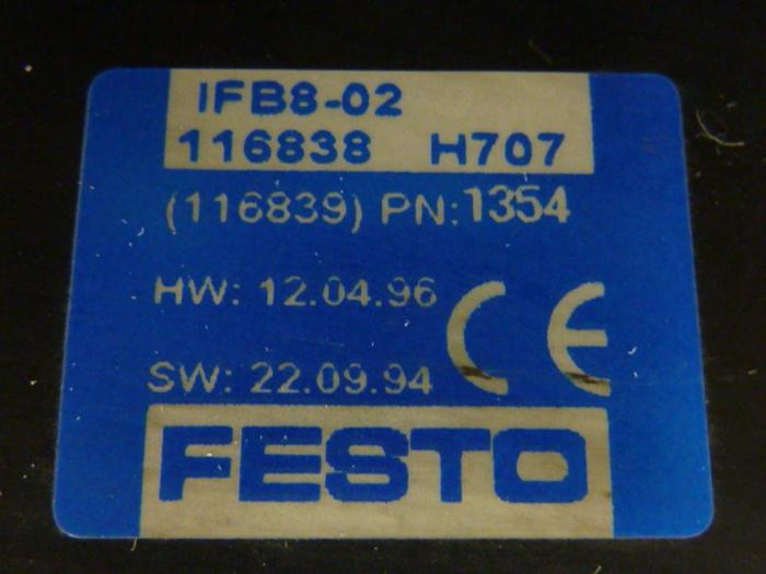 Used FESTO Control Block / Valve Terminal IFB8-02 #52797