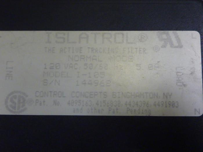 Used ISLATROL Active Tracking Filter I-105 #62081
