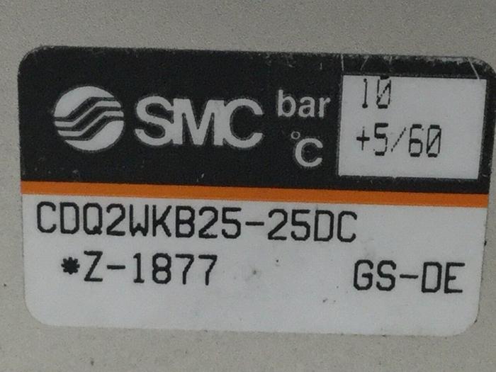 Used SMC Pneumatic Cylinder CDQ2WKB25-25DC #104791