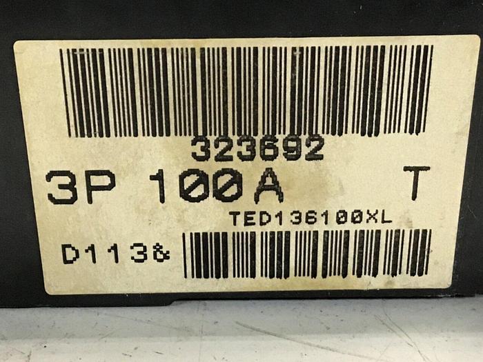 Used GE 100 Amp Circuit Breaker TED136100XL / DISCONNECT Used