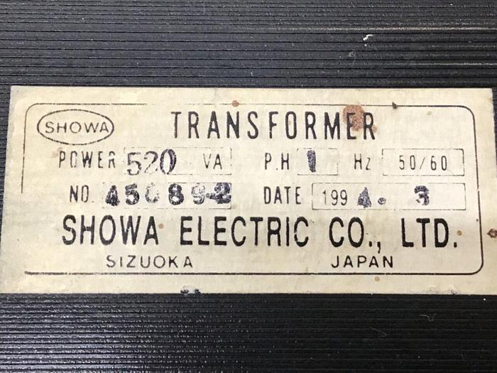 Used SHOWA 520 VA Transformer 45089-2 #134359