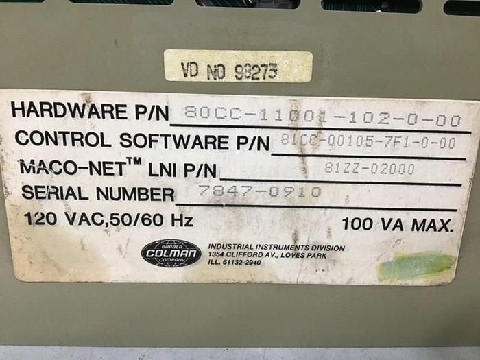 Used BARBER COLMAN Sequence Module MACO 8000 80CC-11001-102-0-00 #112275