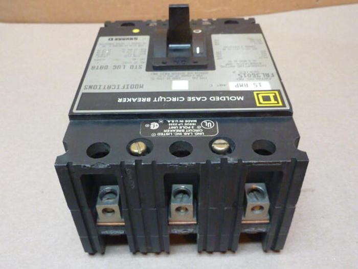 Used SQUARE D 15 Amp Circuit Breaker FAL36015 #32149