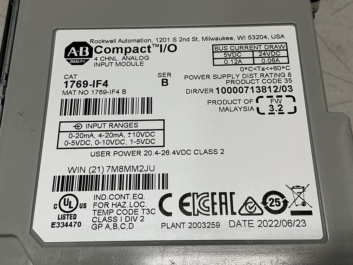 Used ALLEN BRADLEY 1769-IF4
