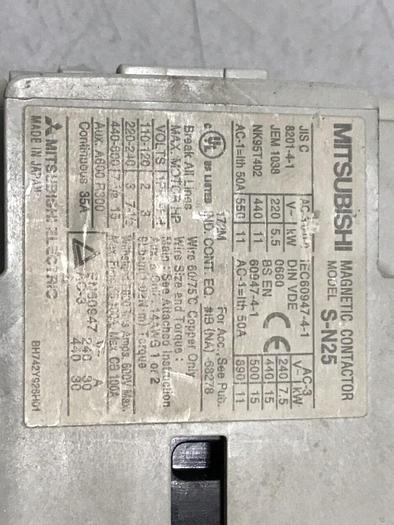 Used MITSUBISHI Magnetic Contactor S-N25 #123976