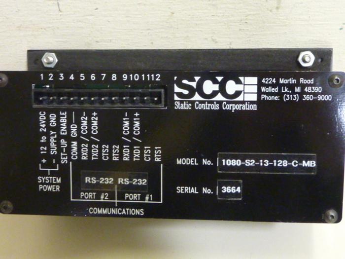 Used STATIC CONTROLS CORP Operator Interface 1080-S2-13-128-C-MB #64865