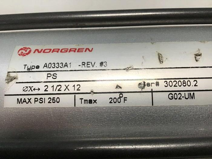 Used NORGREN Pneumatic Cylinder A0333A1 #112620