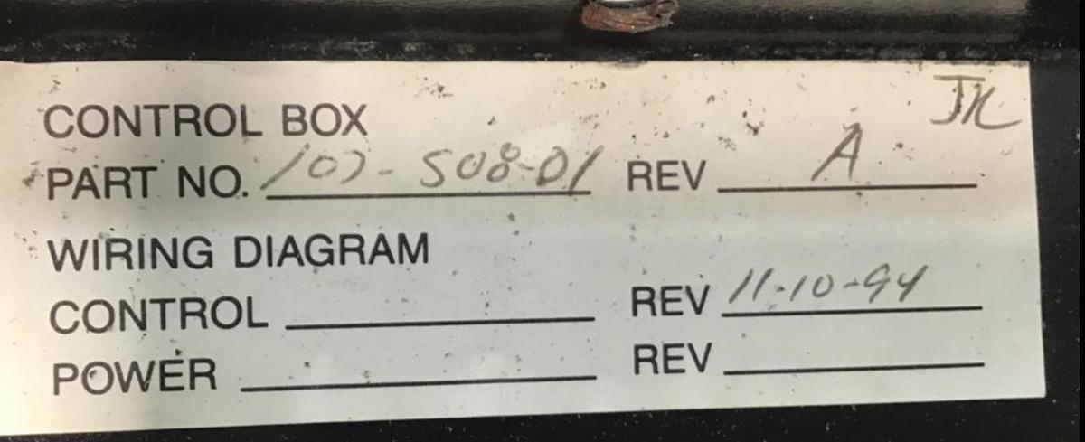 Used CONAIR FRANKLIN Material Loader Control 107-508-01 USED