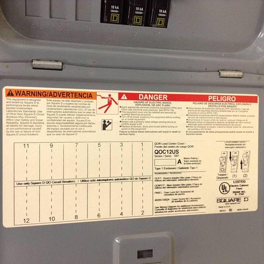 Used SQUARE D Load Center Cover QOC12US #83018
