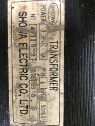Used SHOWA DENKI CO. 1.35 kVA Transformer 47115-2 #138913