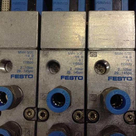 Used FESTO Control Block w/ Valves IIFB-02B-1/4-8-BU Used