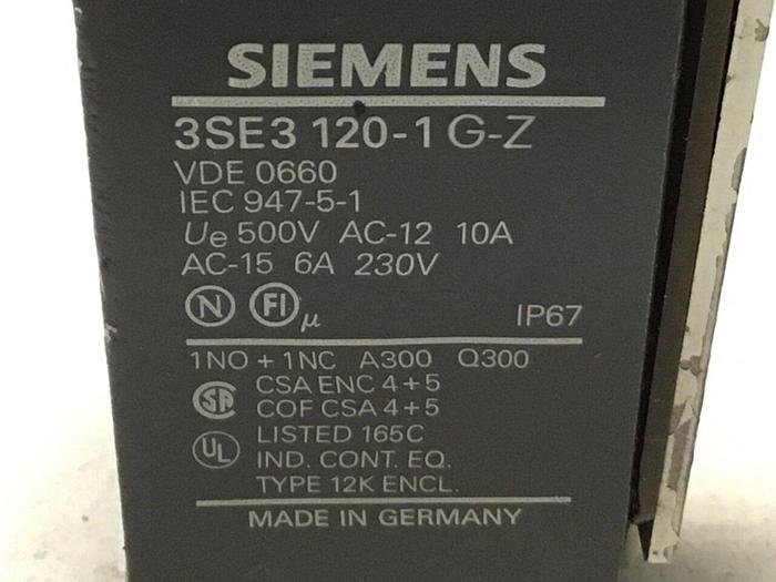 Used SIEMENS Limit Switch 3SE3 120-1G-Z #121210