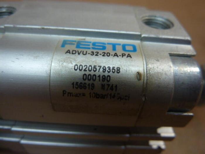 Used FESTO Pneumatic Compact Cylinder ADVU-32-20-A-PA #32310