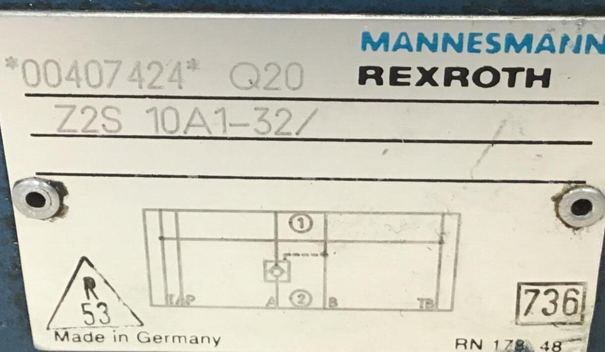 Used REXROTH Valve Z2S10A132 USED