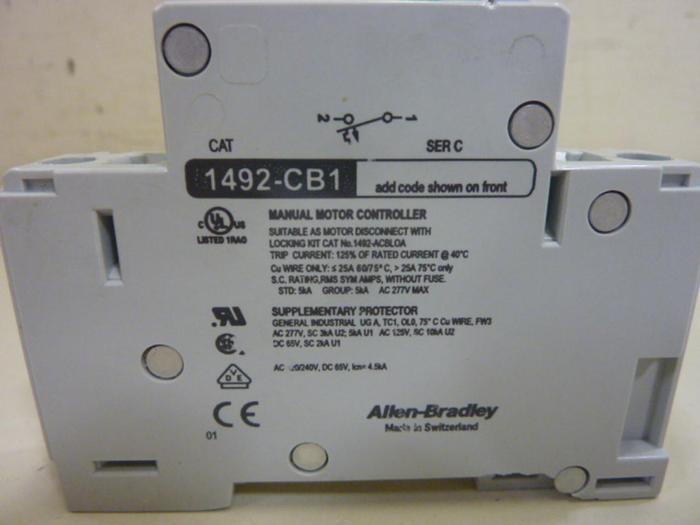 Used ALLEN BRADLEY 15 Amp Circuit Breaker 1492-CB1/G150 SER C #75149