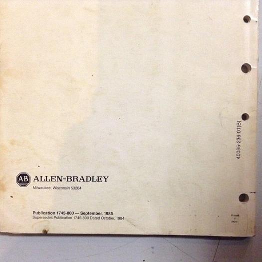 Used ALLEN BRADLEY User's Manual 1745-800 #70872