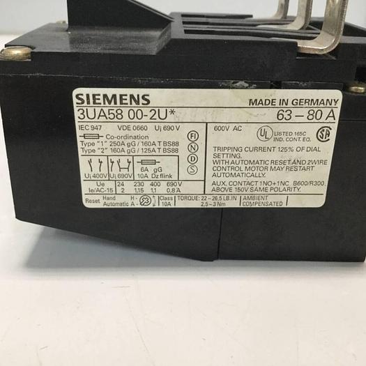 Used SIEMENS Overload Relay 3UA58 00-2U #96015
