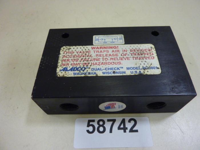 Used ALADCO INC Dual-Check Valve 623801 #58742