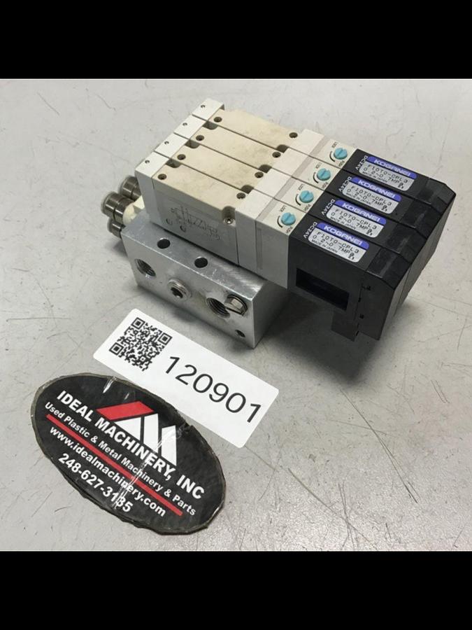 Used KOGANEI Manifold w/ Valves F10M4AJ USED