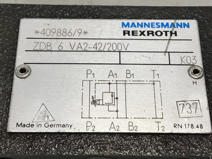 Used MANNESMANN REXROTH Valve ZDB 6 VA2-42/200V #137894