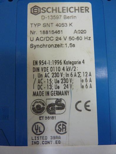 Used SCHLEICHER Relay Switch SNT 4053 K #48776