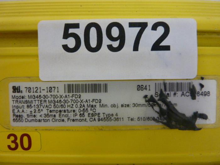 Used STI Light Curtain Transmitter MG46-30-700-X-A1-FD2 #50972