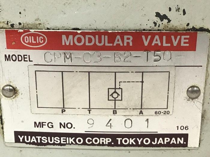 Used YUATSU SEIKO Modular Valve CPM-03-B2-T50 #132076