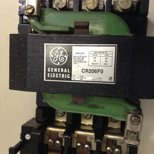 Used GENERAL ELECTRIC Motor Starter Size 4 CR206F0 #74399