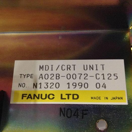Used FANUC MDI/CRT Unit A02B-0072-C125 Used