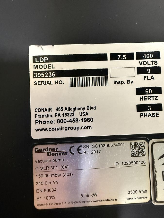 Used GARDNER DENVER LDP7.5 Vacuum Pump USED #150290