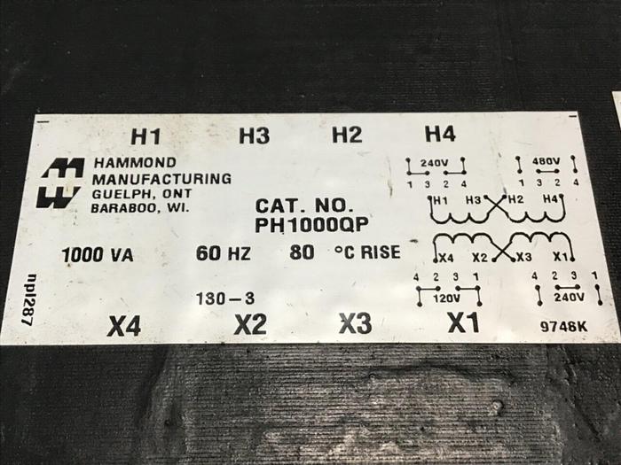 Used HAMMOND 1 kVA Transformer PH1000QP #134077