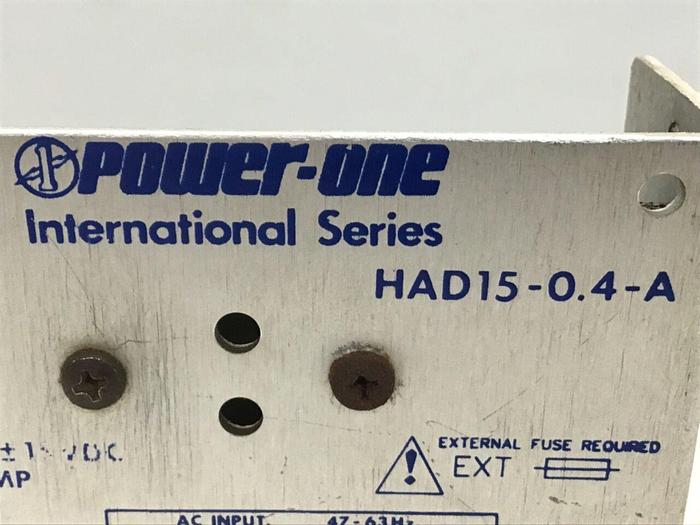 Used POWER ONE Power Supply HAD15-0.4-A #117875