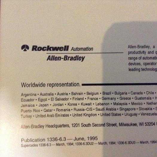Used ALLEN BRADLEY Troubleshooting Guide 1336-6.1 #70835