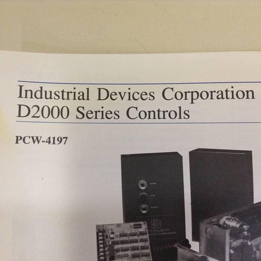 Used INDUSTRIAL DEVICES D2000 Series Control Manual PCW-4197 #77841