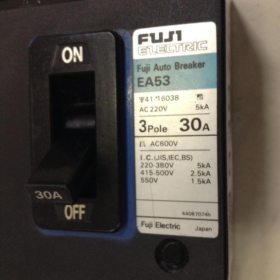 Used FUJI ELECTRIC 30 Amp Circuit Breaker EA53-30 Used