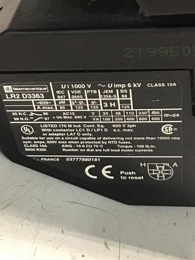 Used TELEMECANIQUE Contactor LP1D8011 #132630