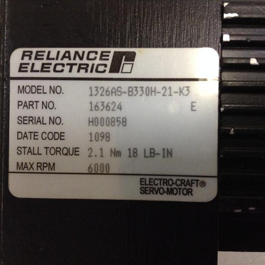 Used RELIANCE ELECTRIC Servo Motor 1326AS-B330H-21-K3 Used