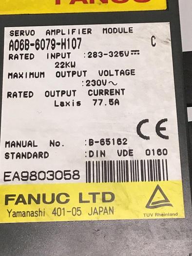 Used FANUC Servo Amplifier Drive A06B-6079-H107 Used