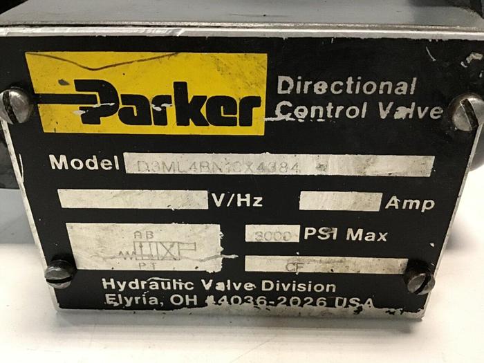 Used PARKER Directional Control Valve D3ML4BN10X4384 Used