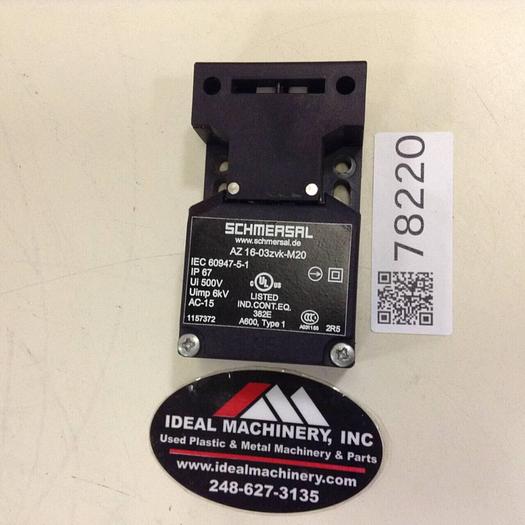 Used SCHMERSAL Safety Switch AZ 16-03ZVK-M20 #78220
