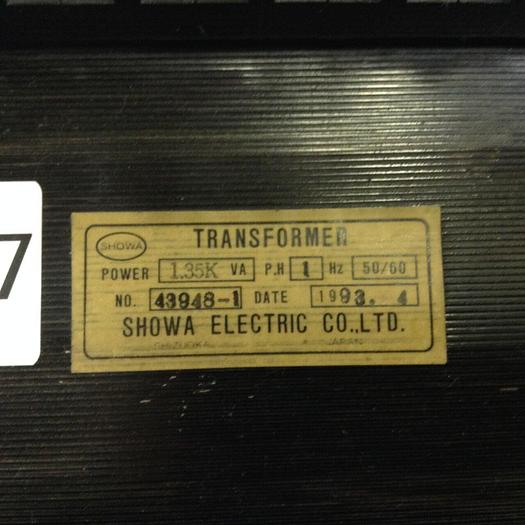 Used SHOWA 1.35 kVA Transformer 43948-1 #80567