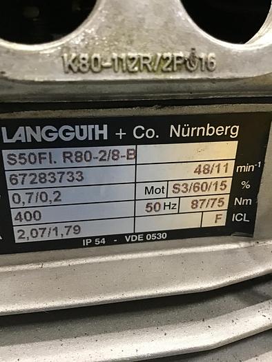 Used LANG MFG CO Motor S50FI R80-2/8-B Used #134969