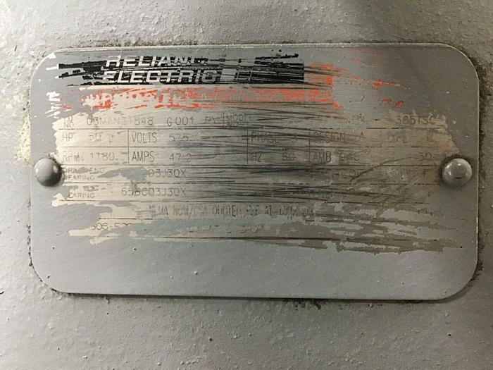 Used RELIANCE ELECTRIC 50 HP Motor 03MAN31848 Used