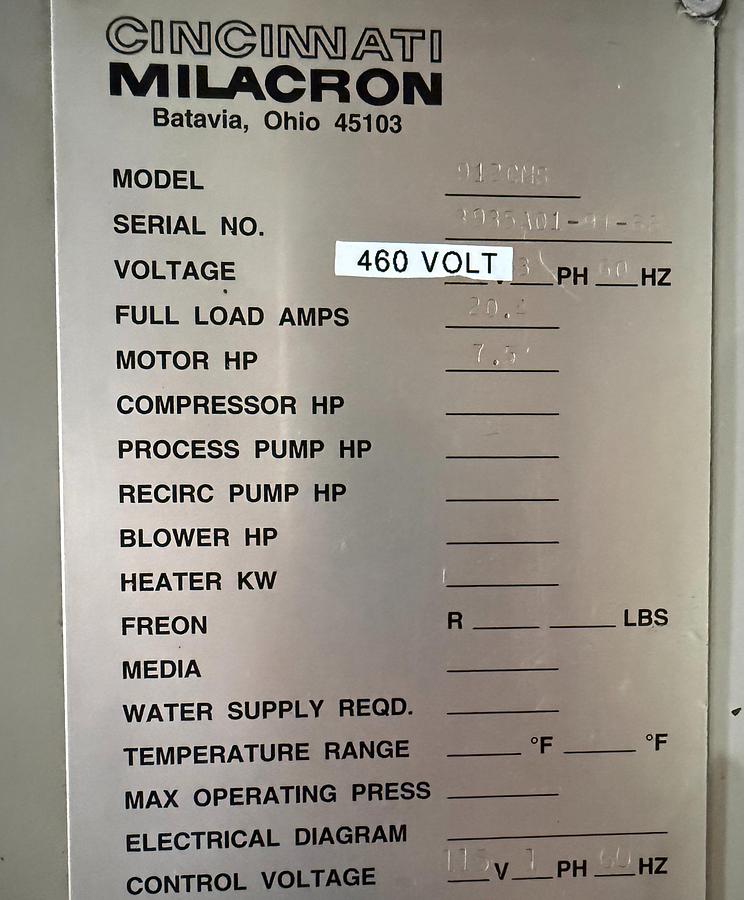 Used CINCINNATI MILACRON 912CM8 GRINDER GRANULATOR