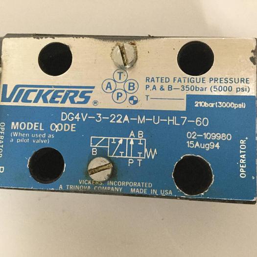 Used VICKERS Directional Hydraulic Valve DG4V322AMUHL760 Used