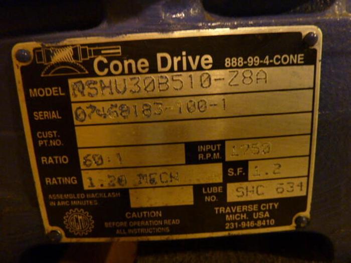 CONE DRIVE Gearbox RSHU30B510-28A Used