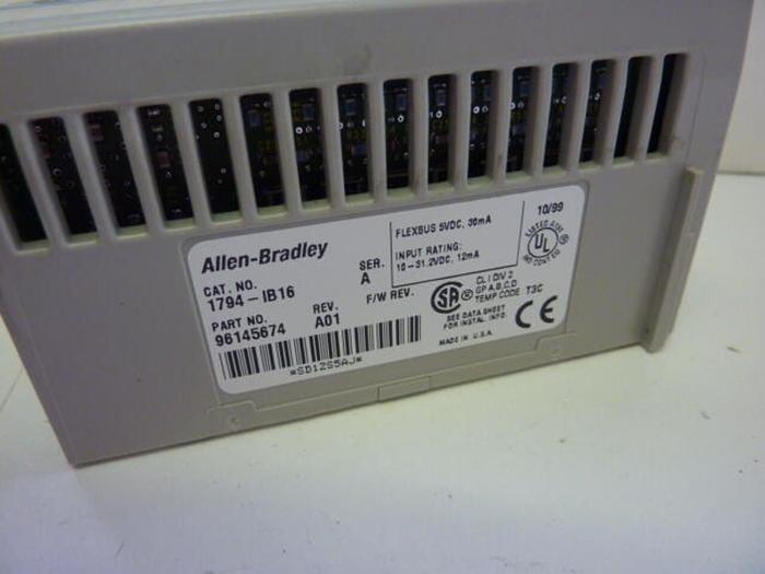 Used ALLEN BRADLEY Input Module 1794-IB16 SER A #33246