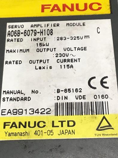 Used FANUC Servo Amplifier Drive A06B-6079-H108 Used