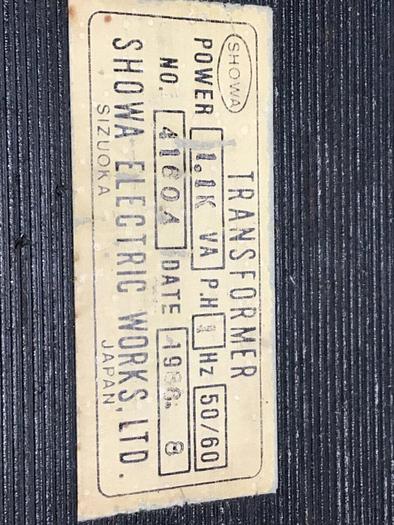 Used SHOWA 1.1 kVA Transformer 41604 Used