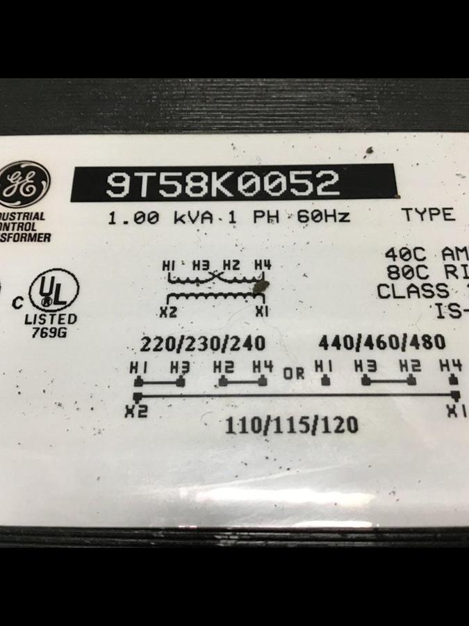 Used GENERAL ELECTRIC / GE 1.00 kVA Transformer 9T58K0052 Used
